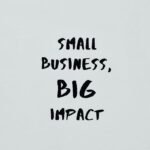 Motivational text highlighting the impact of small businesses on a minimalist background.